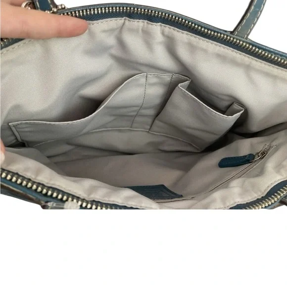 Coach - Blue and Silver Bag - Small Canvas - 14 inch length and 9 inches height - Picture 8 of 10